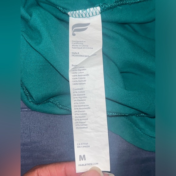 Fabletics NWT Cotton Tank - Fairway Green - Medium - Picture 6 of 8
